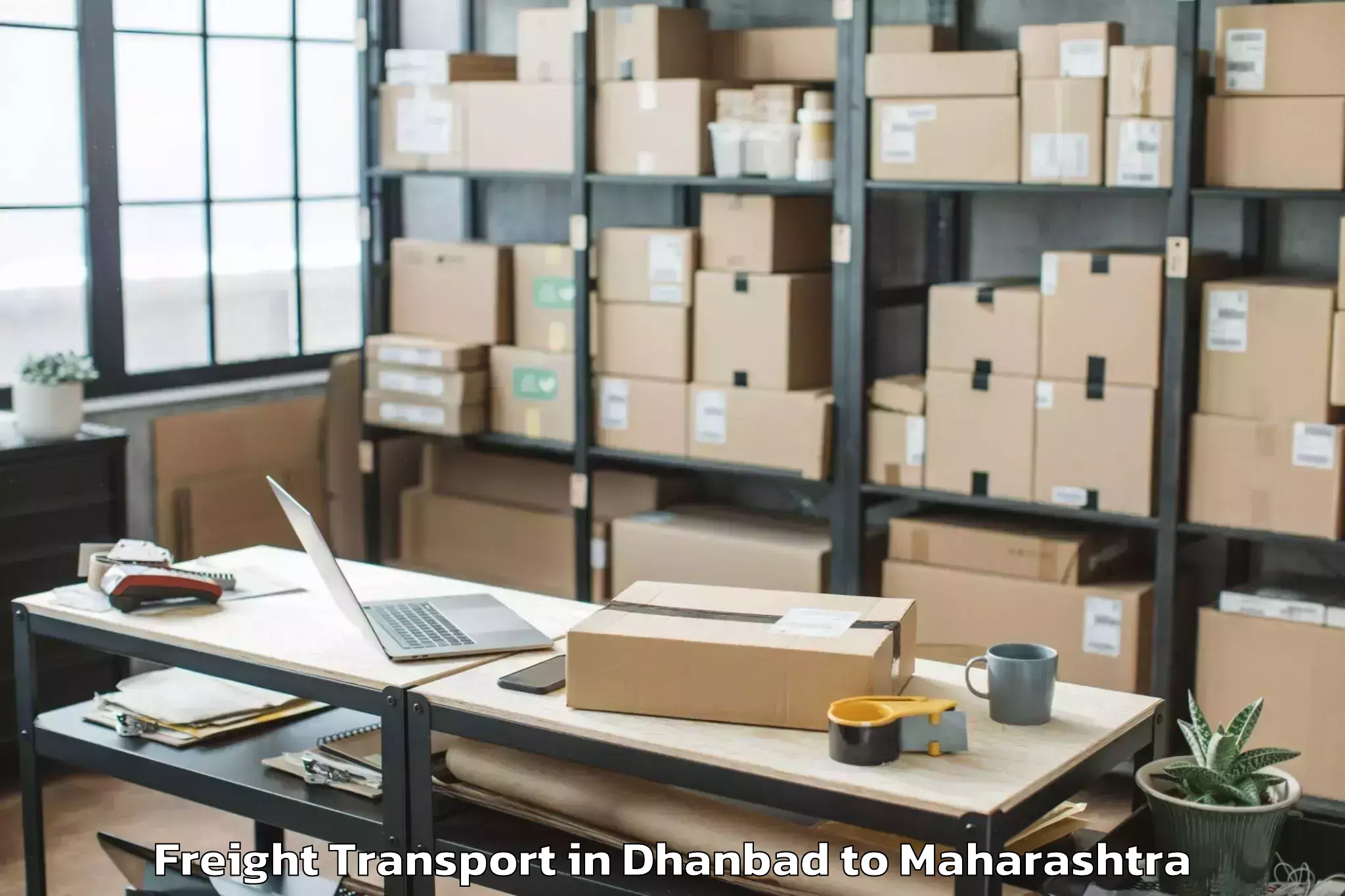 Easy Dhanbad to Shevgaon Freight Transport Booking